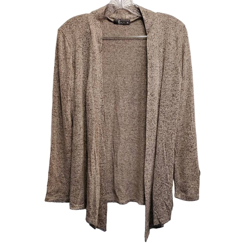 PINC Black Pink Cream Speckled Open Front Light Weight Sweater Cardigan medium